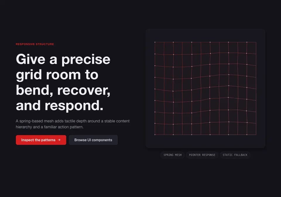 DeformableGridHeroSection reduced-motion preview
